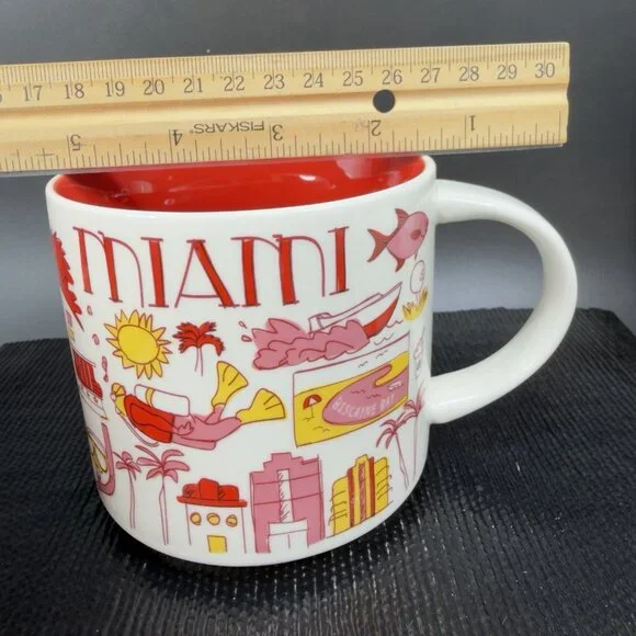 Starbucks Miami 14oz Been There Collection Mug Series Collection New W Sticker - Picture 3 of 13